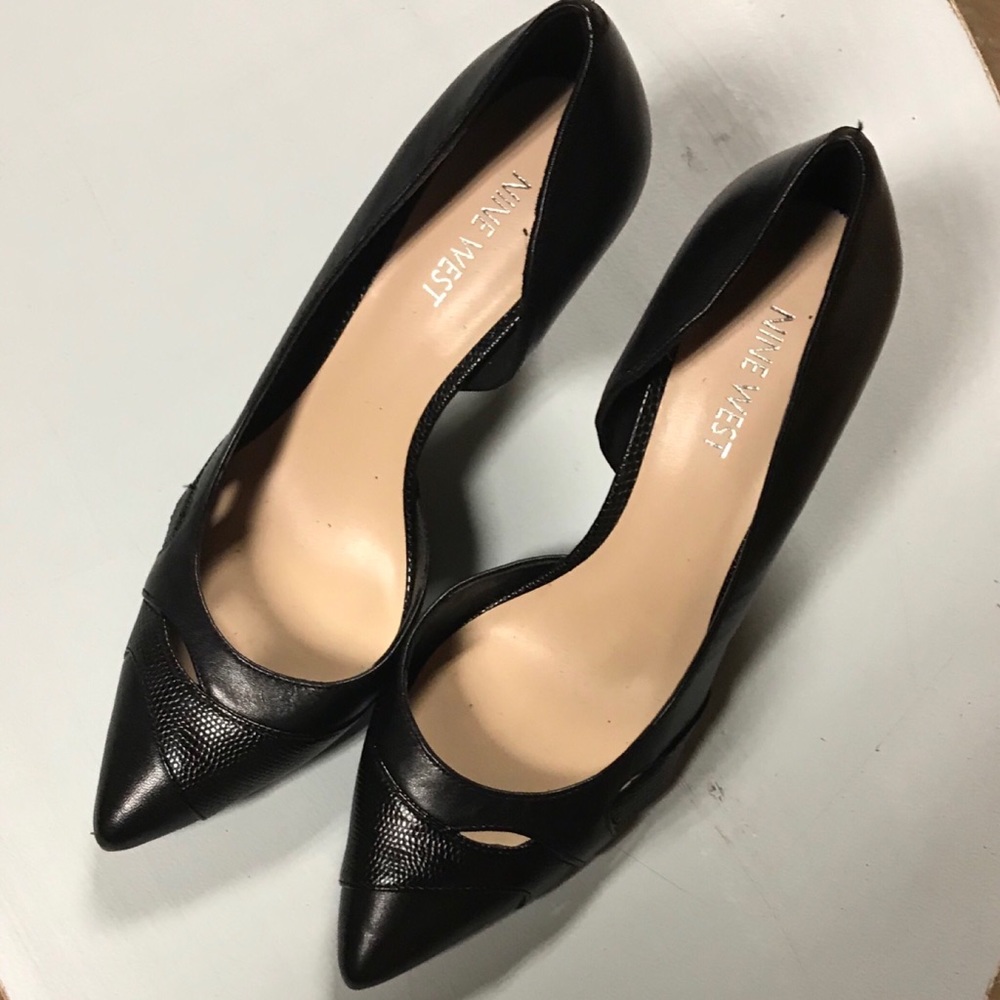 Black Nine West Heels Featuring Chic Cut-Out